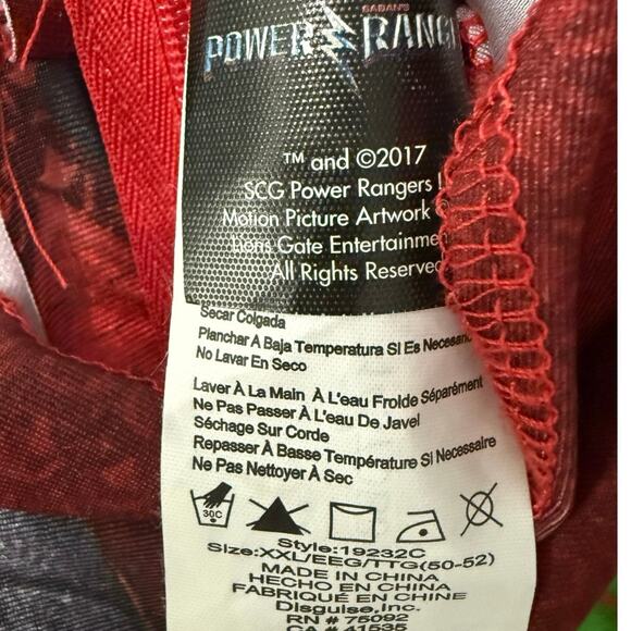 MIGHTY MORPHIN POWER RANGERS Red Ranger Bodysuit Halloween Morphsuit Costume - Picture 6 of 6